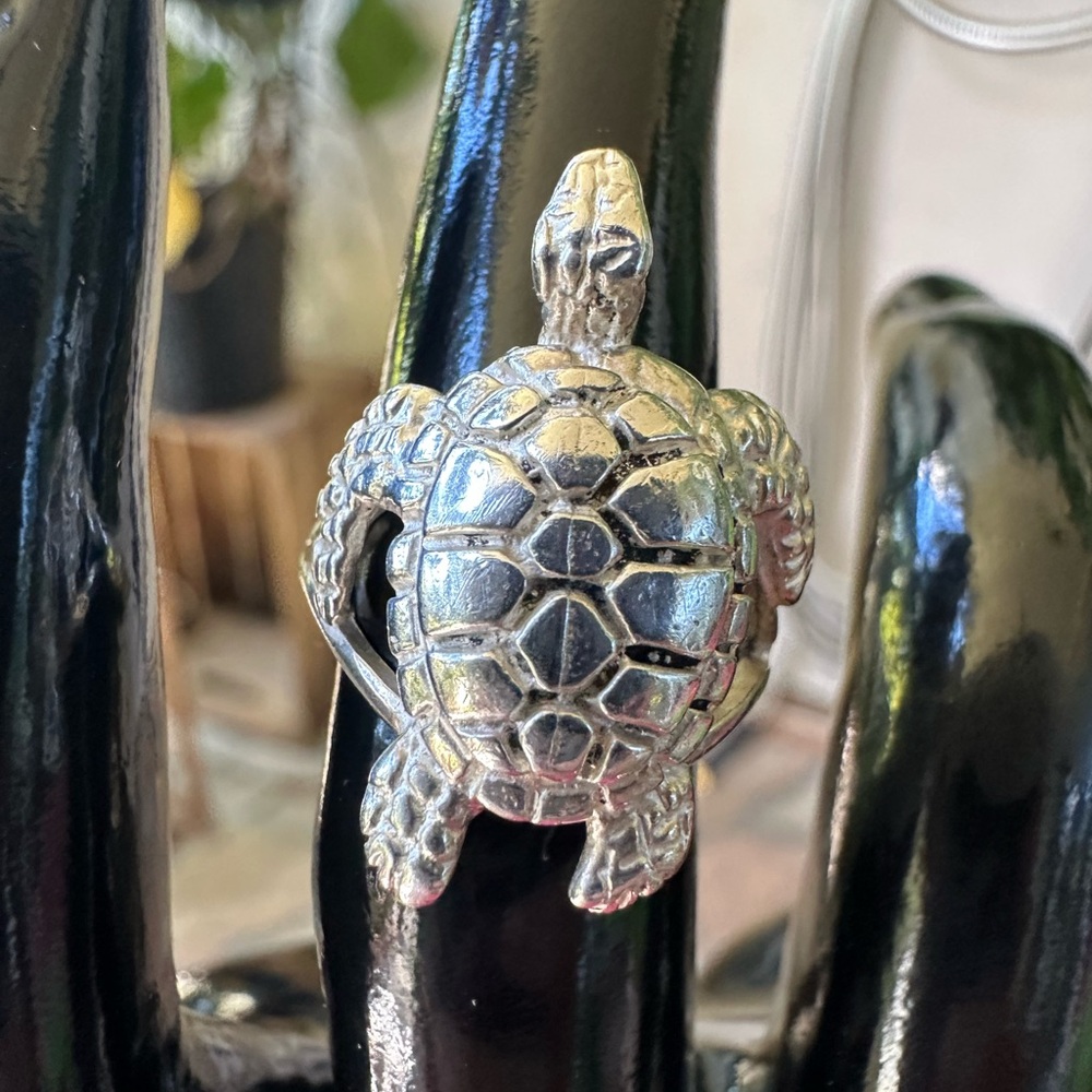 Silver Turtle Ring - image 1